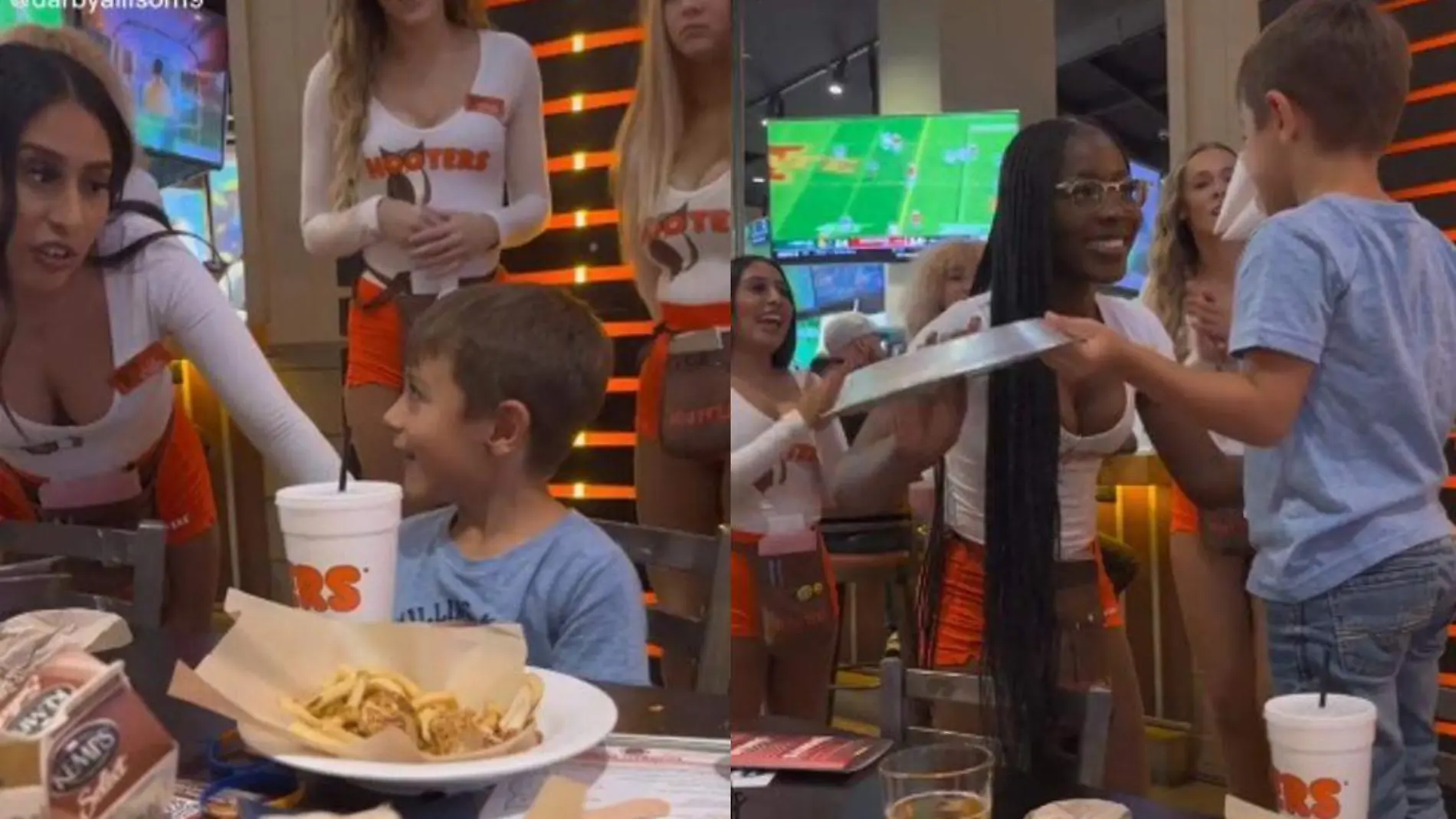 Nino celebra cumpleanos en Hooters